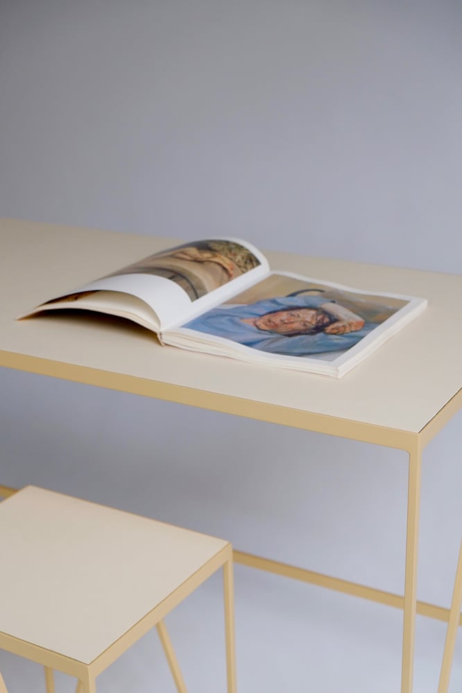 Image of Large Study Desk with Natural Linoleum Top & Drawer
