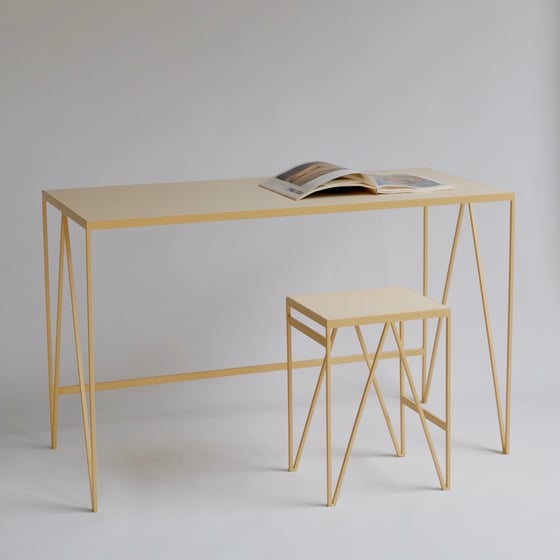 Image of Study Desk with Natural Linoleum Table Top