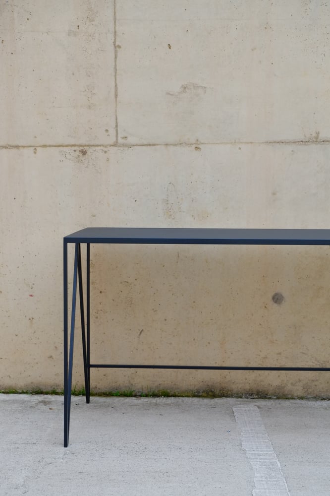 Image of Large Study Desk with Natural Linoleum Top | Customisable