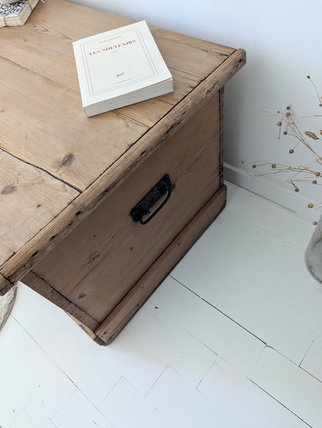 Malle anglaise en pin XIXe 🍂 PROMO ancien 199€