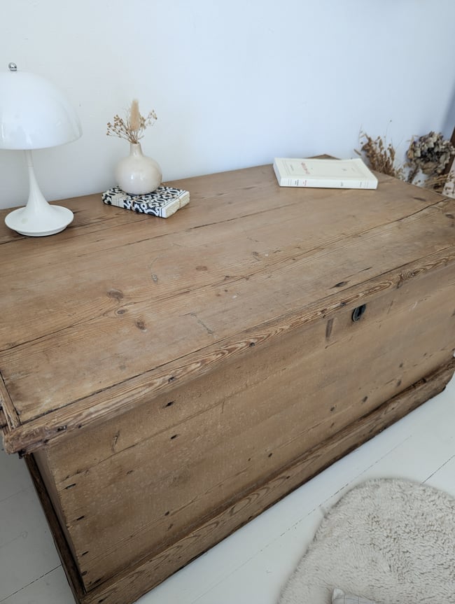 Malle anglaise en pin XIXe 🍂 PROMO ancien 199€