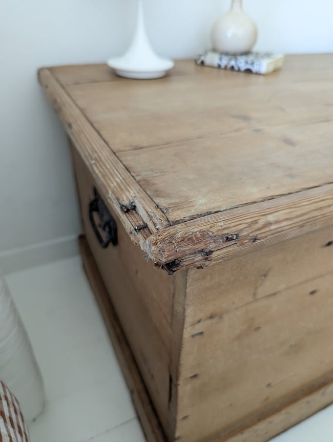 Malle anglaise en pin XIXe 🍂 PROMO ancien 199€