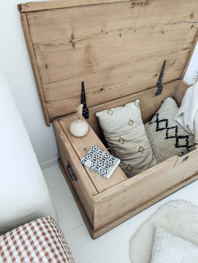 Malle anglaise en pin XIXe 🍂 PROMO ancien 199€