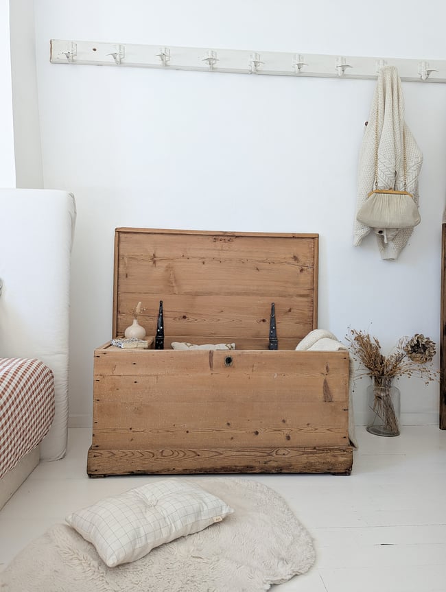 Malle anglaise en pin XIXe 🍂 PROMO ancien 199€