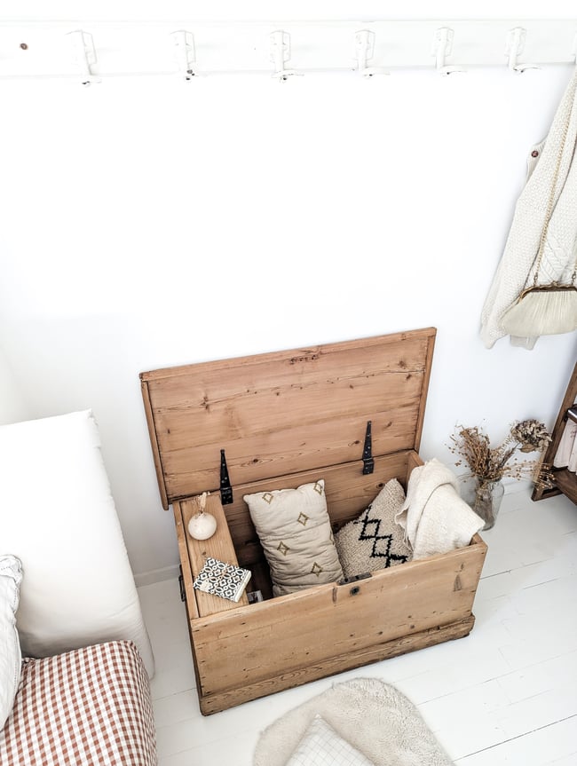 Malle anglaise en pin XIXe 🍂 PROMO ancien 199€