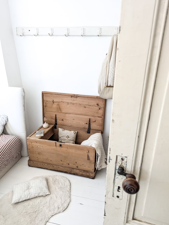 Malle anglaise en pin XIXe 🍂 PROMO ancien 199€