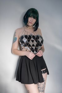 Image 1 of BANDANA top (glittery black and silver)
