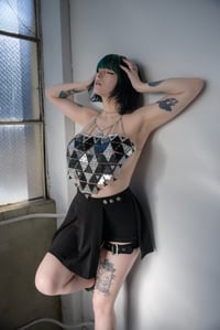 Image 2 of BANDANA top (glittery black and silver)