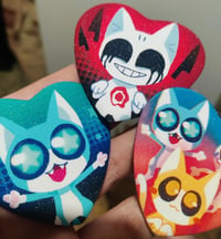 Image 2 of Heart Button Pin "Cat Sanses"