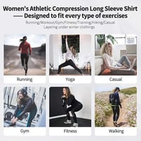 Image 4 of Women's Long Sleeve  Compression Dry-Fit Athletic T-Shirts Gym / 