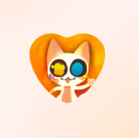 Image 3 of Heart Button Pin "Cat Sanses"
