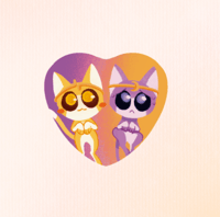 Image 4 of Heart Button Pin "Cat Sanses"