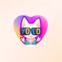 Image 5 of Heart Button Pin "Cat Sanses"