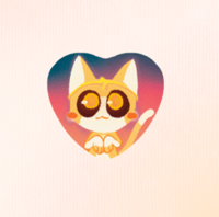 Image 7 of Heart Button Pin "Cat Sanses"