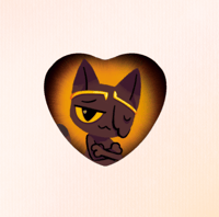Image 8 of Heart Button Pin "Cat Sanses"