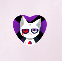 Image 10 of Heart Button Pin "Cat Sanses"