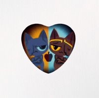 Image 12 of Heart Button Pin "Cat Sanses"