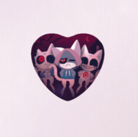 Image 13 of Heart Button Pin "Cat Sanses"