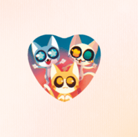 Image 6 of Heart Button Pin "Cat Sanses"