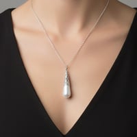 Image 1 of  Pearl Drop Pendant Necklace
