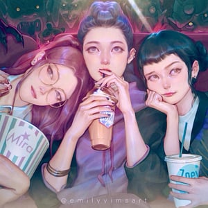 Image of Exclusive Print : KPop Demon Hunters - HUNTR/X // Emily Yim 