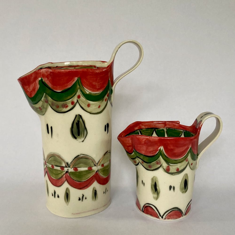 Image of  Pink and green Jugs