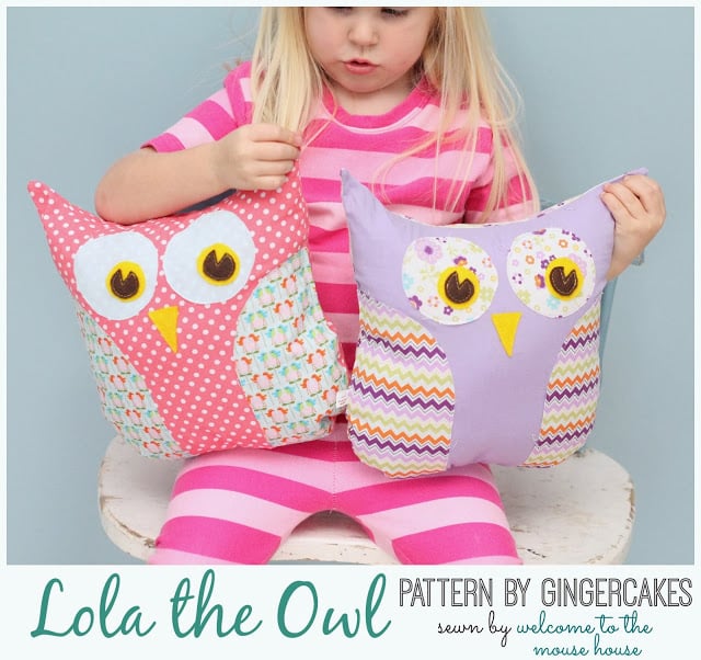 Image of Lola The Owl Pillow PDF Pattern and bonus Lola Owl Bag Pattern