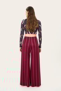 Image 3 of PANTALONE PALOMA RIGHE VINO