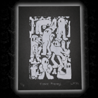 Image 1 of Fresno Frenzy! 6" x 8" Linocut Print (FIRST EDITION)