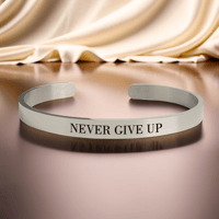 Image 1 of Never Give Up Bracelet -personal motivation GIFT to inspire someone special.