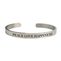 Image 2 of Inspirational Bracelets "Peace Love Happiness" uplifting bracele daily reminder to live with calm.
