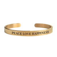 Image 4 of Inspirational Bracelets "Peace Love Happiness" uplifting bracele daily reminder to live with calm.
