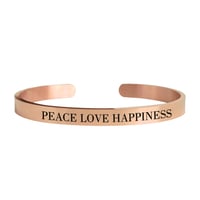 Image 3 of Inspirational Bracelets "Peace Love Happiness" uplifting bracele daily reminder to live with calm.