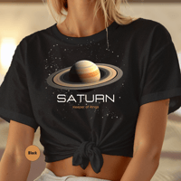 Image 1 of Saturn Print T-Shirt – Bright, Vibrant Space Style for Sci-Fi Fans 