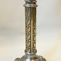 Image 4 of Bougeoir ancien XIXᵉ siècle en laiton et métal argenté – style néo-classique 