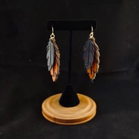 Image 5 of Purple & Tan Feather & Friend