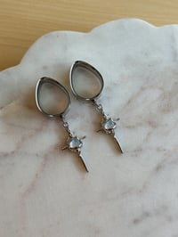 Image 3 of “Aura” Opal Cross Dangles (Silver)
