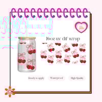 Cherry Bows UV DTF Cup wrap