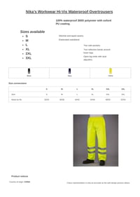 Image 2 of Nika's Workwear Hi-Vis Waterproof Overtrousers