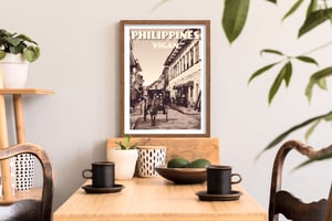 Image of Vintage poster Philippines - Vigan - Calle Crisologo | Clay | Travel Poster | Fine Art Print