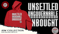 Image 1 of SIS- UNSETTLED UNGOVERNABLE UNBOUGHT Red Unisex hoodie