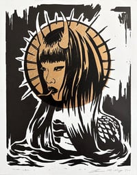 Image 3 of 8" x 10" LIMITED EDITION LINO PRINT - I'm With Her