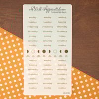 Image 1 of Typewriter Days (Days of the Week) Sticker Sheet (25-023)
