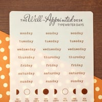 Image 2 of Typewriter Days (Days of the Week) Sticker Sheet (25-023)