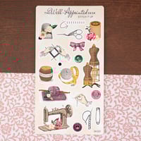 Image 1 of Stitch It Up (Sewing, Knitting, Crochet,) Sticker Sheet (25-021)