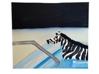 "Holy Toledo! There's a Zebra in the Pool" painting