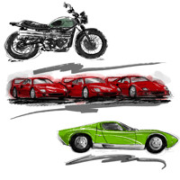 Custom Car or Motorcycle Illustration