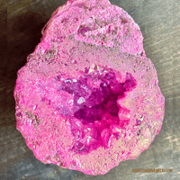 Image 1 of Pink Agate Geode, Crystal Cluster, Aura Agate Crystal, for Emotional Healing & Spiritual Growth