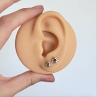 Image 5 of Molten Stud Earrings | Dark Pink Ruby