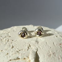 Image 1 of Molten Stud Earrings | Dark Pink Ruby